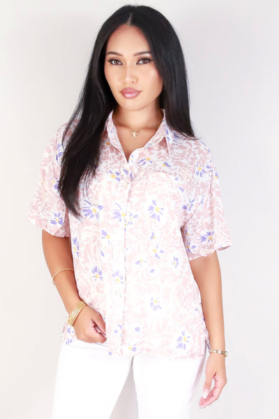 Jeans Warehouse Hawaii - S/S PRINT WOVEN TOPS - SHORT SLEEVE BUTTON DOWN TOP | By MILLIBON