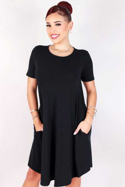 Jeans Warehouse Hawaii - SLEEVE SHORT SOLID DRESSES - TAKE IT BACK DRESS | By ZENANA (KC EXCLUSIVE,INC