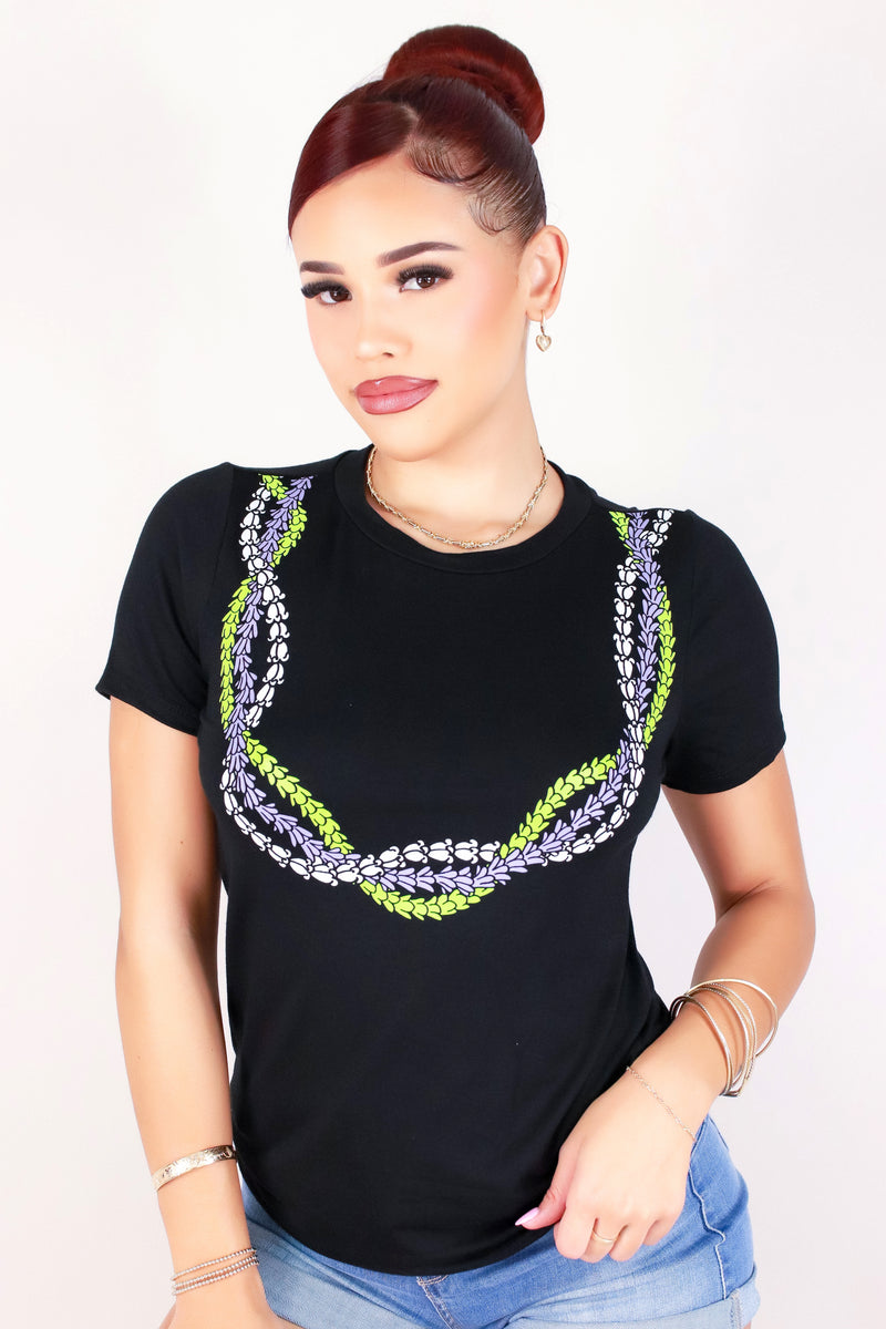 Jeans Warehouse Hawaii - S/S SCREEN - 3 STRAND LEI TEE | By LUZ