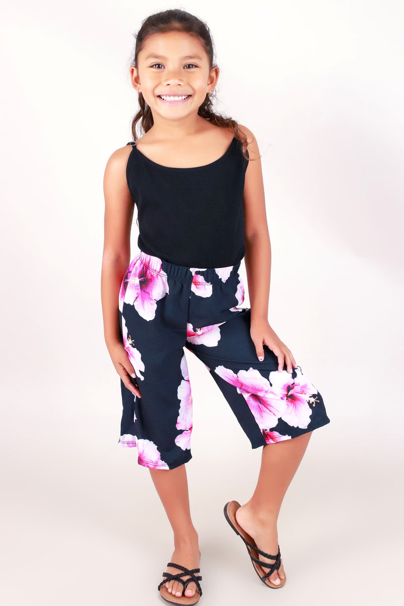 Jeans Warehouse Hawaii - OTHER BTMS 2T-4T - HIBISCUS CAPRI PANTS | KIDS SIZE 2T-4T | By LUZ