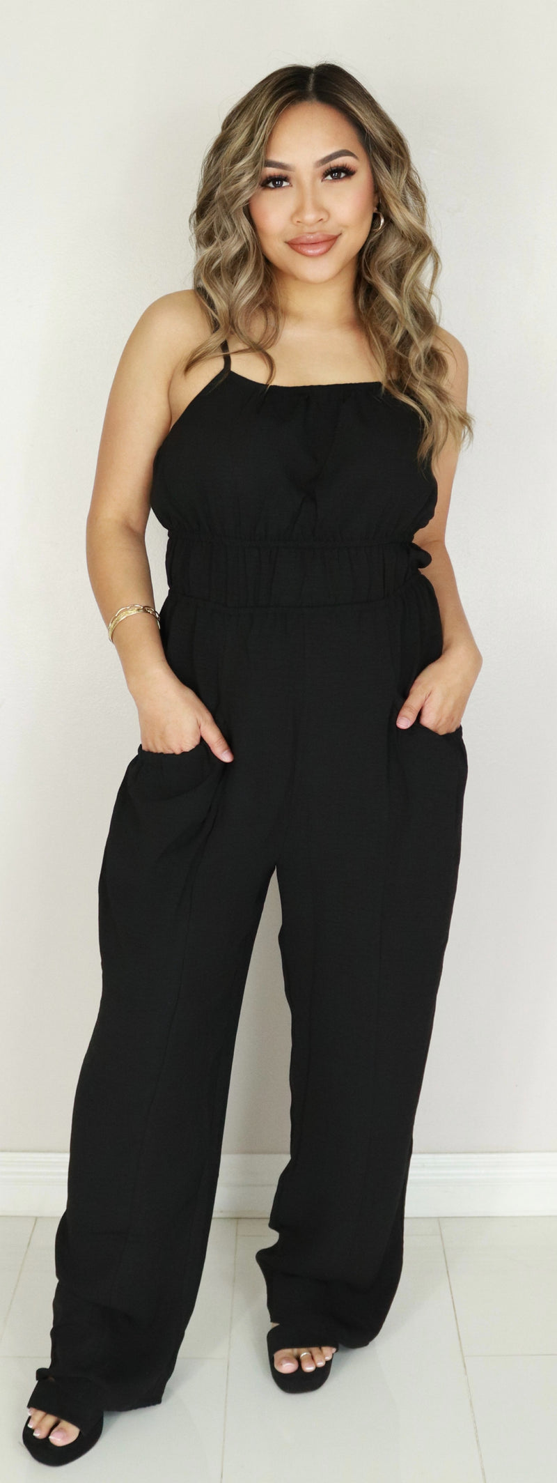 Jeans Warehouse Hawaii - SOLID JUMPERS - ELASTIC WAIST JUMPSUIT | By VERY J