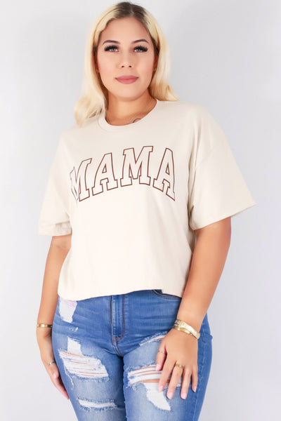 Jeans Warehouse Hawaii - PLUS S/S SCREENS - MAMA CROPPED TEE | By JANTZEN BRANDS CORP