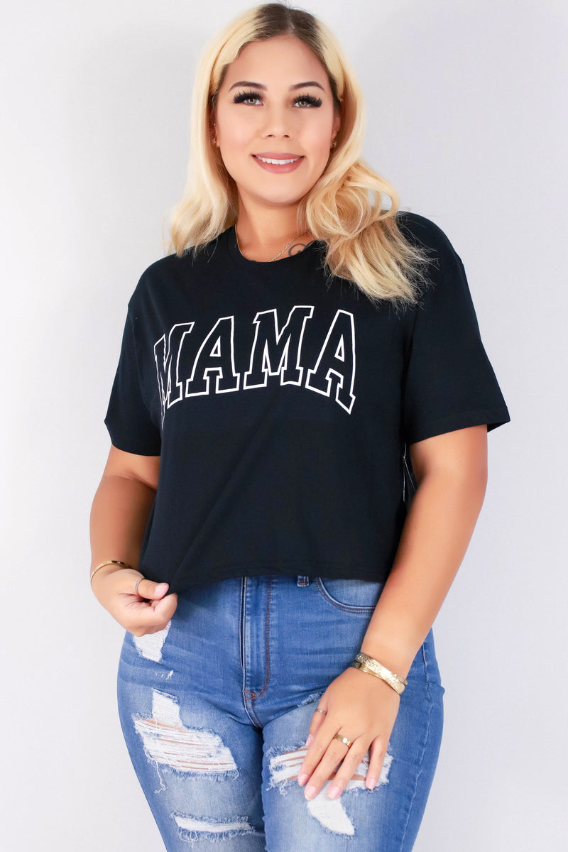 Jeans Warehouse Hawaii - PLUS S/S SCREENS - MAMA CROPPED TEE | By JANTZEN BRANDS CORP