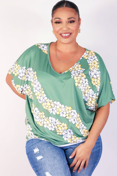 Jeans Warehouse Hawaii - PLUS PRINTED S/S - PUAKENIKENI DOLMAN TOP | By LUZ