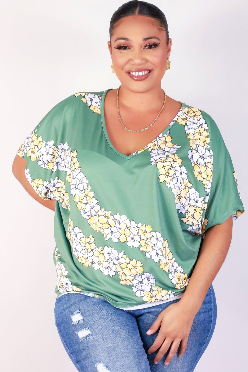 Jeans Warehouse Hawaii - PLUS PRINTED S/S - PUAKENIKENI DOLMAN TOP | By LUZ