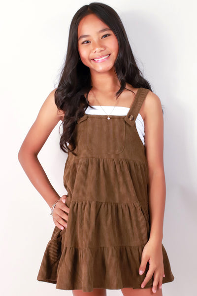 Jeans Warehouse Hawaii - DRESS RMPR 7-16 - CORDUROY TIERED DRESS | KIDS SIZE 7-16 | By GREENWELL PROMOTIONS LTD