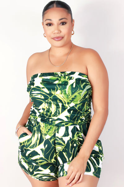 Jeans Warehouse Hawaii - PLUS PRINTED ROMPERS - MONSTERA TUBE ROMPER | By LUZ