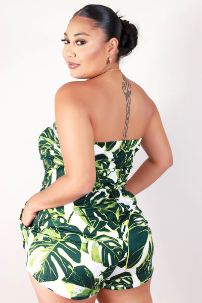 Jeans Warehouse Hawaii - PLUS PRINTED ROMPERS - MONSTERA TUBE ROMPER | By LUZ