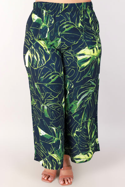 Jeans Warehouse Hawaii - PLUS PRINT WOVEN CAPRI'S - MONSTERA CAPRI PANTS | By LUZ