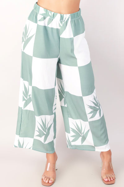 Jeans Warehouse Hawaii - PRINT WOVEN CAPRI'S - BIRD OF PARADISE WIDE LEG PANTS | By LUZ