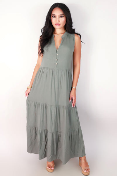 Jeans Warehouse Hawaii - SOLID LONG DRESSES - SLEEVELESS TIERED MAXI DRESS | By ROKOKO