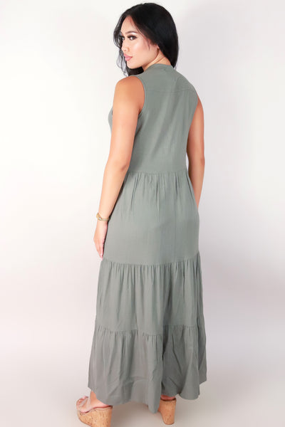 Jeans Warehouse Hawaii - SOLID LONG DRESSES - SLEEVELESS TIERED MAXI DRESS | By ROKOKO