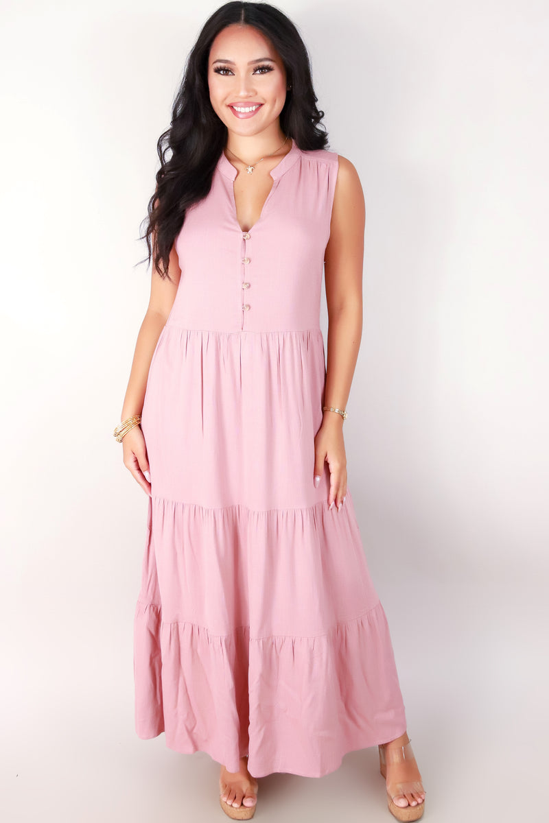 Jeans Warehouse Hawaii - SOLID LONG DRESSES - SLEEVELESS TIERED MAXI DRESS | By ROKOKO