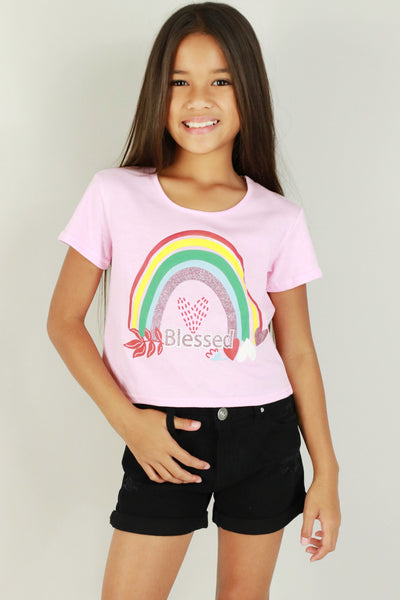 Jeans Warehouse Hawaii - S/S PRINT TOPS 4-6X - BLESSED TOP | KIDS SIZE 4-6X | By PENGUIN KIDS WEAR INC