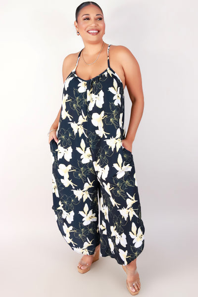 Jeans Warehouse Hawaii - PLUS PRINTED JUMPSUITS - GINGER LILY NO WAIST JUMPSUIT | By LUZ