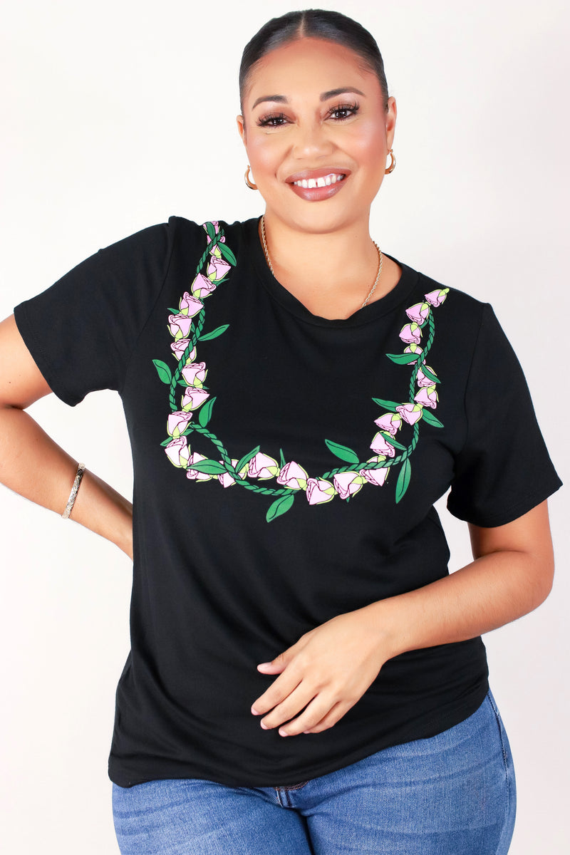 Jeans Warehouse Hawaii - PLUS S/S SCREENS - LOKELANI TI LEAF  TEE | By LUZ