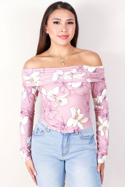 Jeans Warehouse Hawaii - LS PRINT - GINGER LILY FOLD OVER TOP | By LUZ