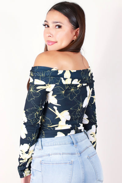 Jeans Warehouse Hawaii - LS PRINT - GINGER LILY FOLD OVER TOP | By LUZ