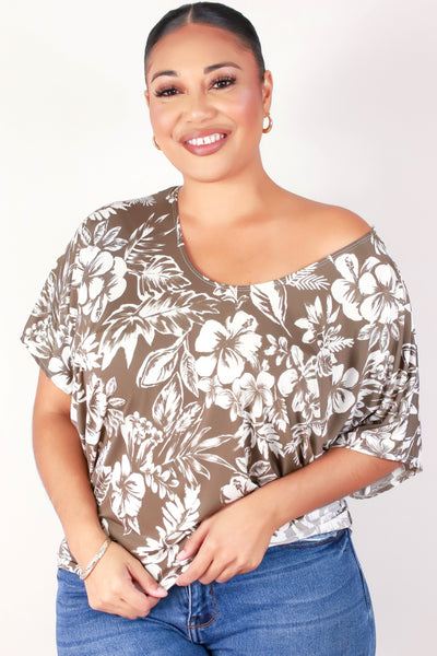 Jeans Warehouse Hawaii - PLUS PRINTED S/S - YOU'RE GLOWING DOLMAN TOP | By ZENOBIA