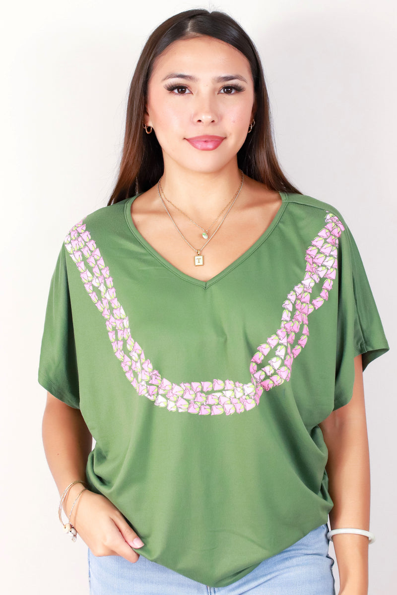 Jeans Warehouse Hawaii - SS PRINT - LEI LOKELANI DOLMAN TOP | By LUZ