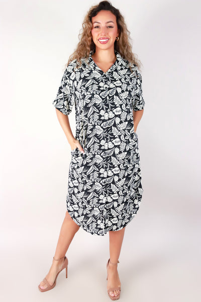 Jeans Warehouse Hawaii - SLEEVE SHORT PRINT DRESSES - NO HESITATION DRESS | By LUZ