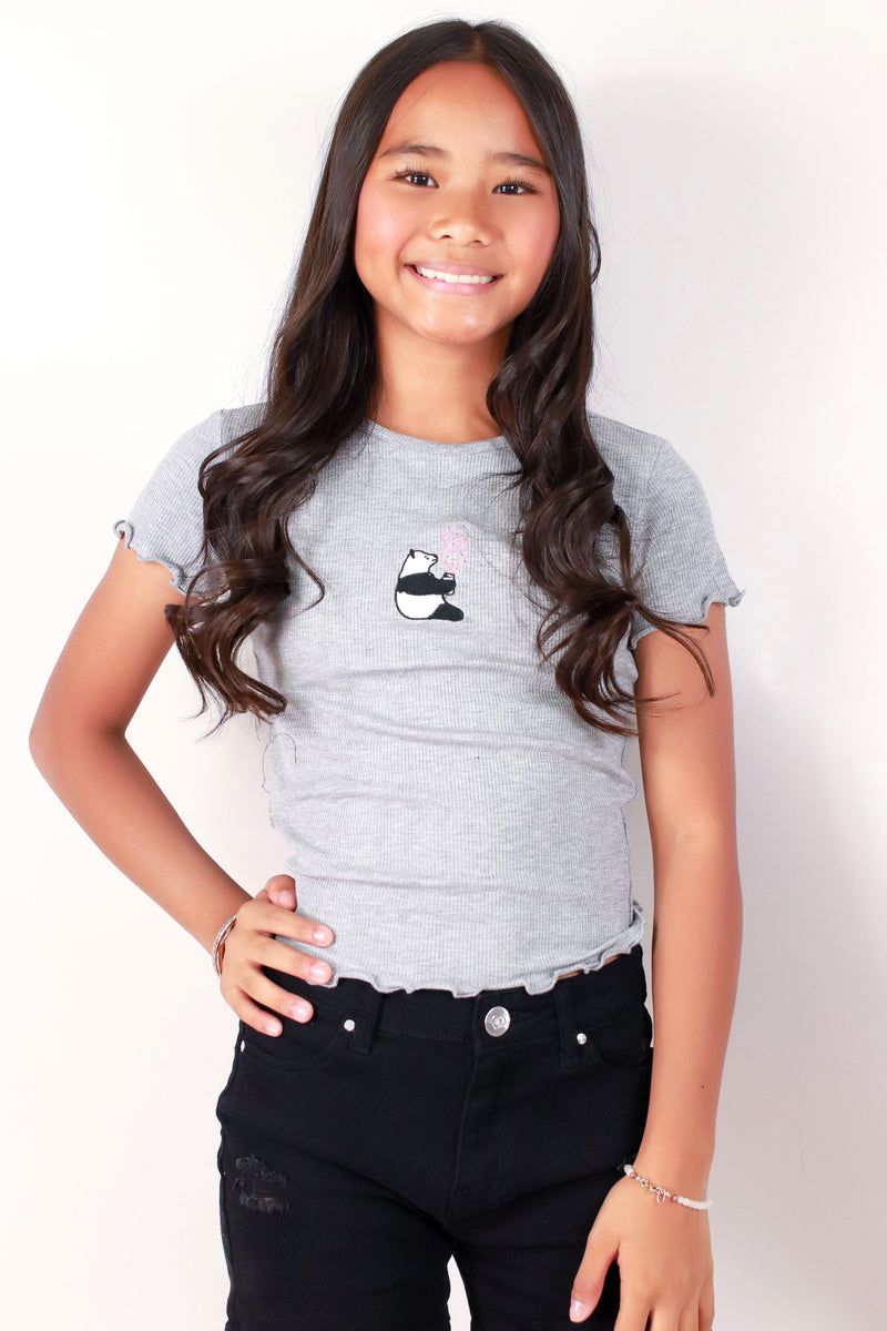 Jeans Warehouse Hawaii - S/S PRINT 7-16 - PANDA TOP | KIDS SIZE 7-16 | By POPULAR 21