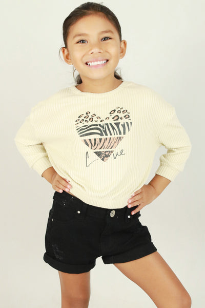 Jeans Warehouse Hawaii - L/S PRINT TOPS 2T-4T - LOVE SWEATER | KIDS SIZE 2T-4T | By STAR RIDE KIDS