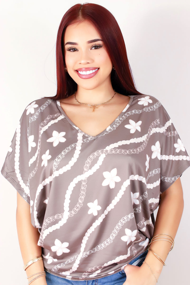 Jeans Warehouse Hawaii - SS PRINT - PIKAKE PLUMERIA DOLMAN TOP | By LUZ