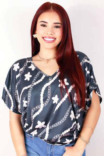 Jeans Warehouse Hawaii - SS PRINT - PIKAKE PLUMERIA DOLMAN TOP | By LUZ