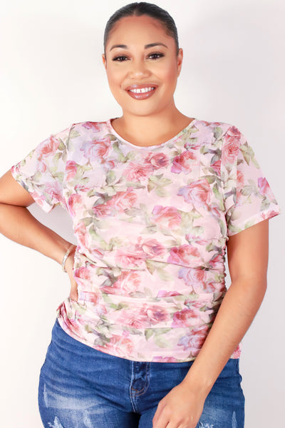 Jeans Warehouse Hawaii - PLUS PRINTED S/S - BED OF ROSES TOP | By ZENOBIA