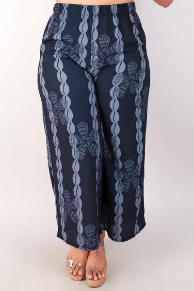 Jeans Warehouse Hawaii - PLUS PRINT WOVEN CAPRI'S - PUPU HINUHINU CAPRI PANTS | By LUZ