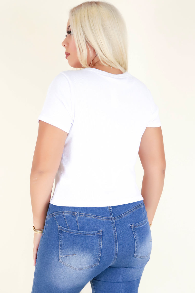 Jeans Warehouse Hawaii - PLUS S/S Knit Top - MEANT FOR YOU TOP | By AMBIANCE APPAREL