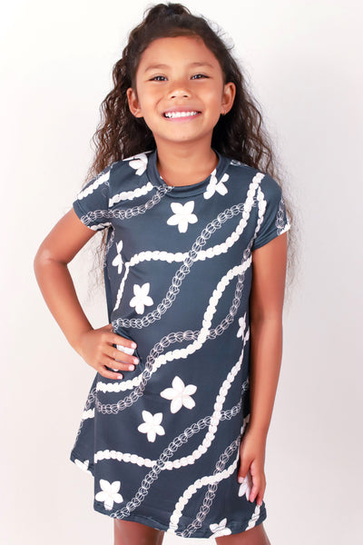 Jeans Warehouse Hawaii - DRESSES 2T-4T - PIKAKE PLUMERIA TRAPEZE DRESS | KIDS SIZE 2T-4T | By LUZ