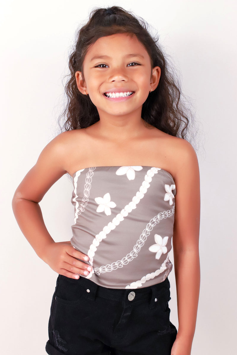 Jeans Warehouse Hawaii - S/L PRINT TOPS 2T-4T - PIKAKE PLUMERIA TUBE TOP | KIDS SIZE 2T-4T | By LUZ