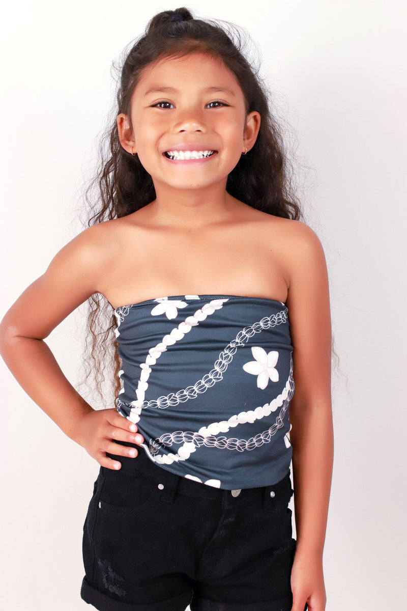 Jeans Warehouse Hawaii - S/L PRINT TOPS 2T-4T - PIKAKE PLUMERIA TUBE TOP | KIDS SIZE 2T-4T | By LUZ