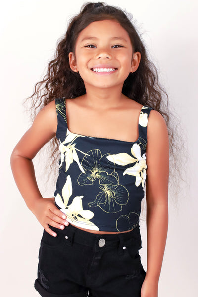 Jeans Warehouse Hawaii - S/L PRINT TOPS 2T-4T - GINGER LILY SQUARE NECK TOP | KIDS SIZE 2T-4T | By LUZ