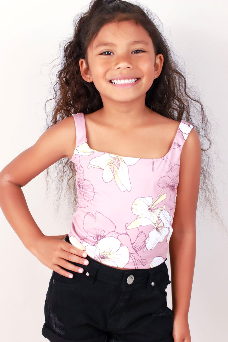 Jeans Warehouse Hawaii - S/L PRINT TOPS 2T-4T - GINGER LILY SQUARE NECK TOP | By LUZ