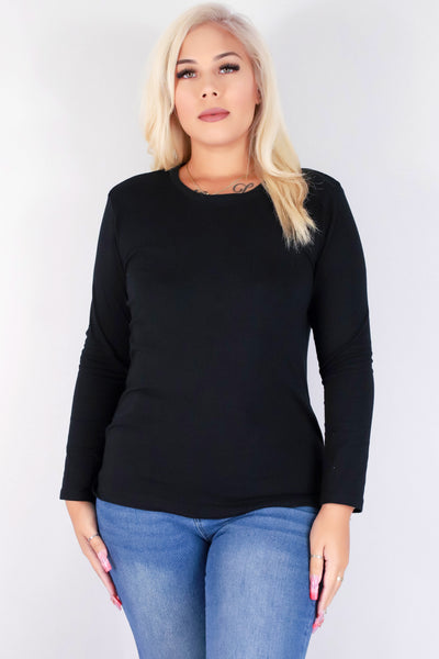 Jeans Warehouse Hawaii - PLUS BASIC LONG SLEEVE TEES - IT'S BASIC TOP | By AMBIANCE APPAREL