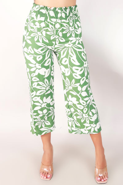 Jeans Warehouse Hawaii - PRINT WOVEN CAPRI'S - CLEAR THE AIR CAPRI PANTS | By LUZ