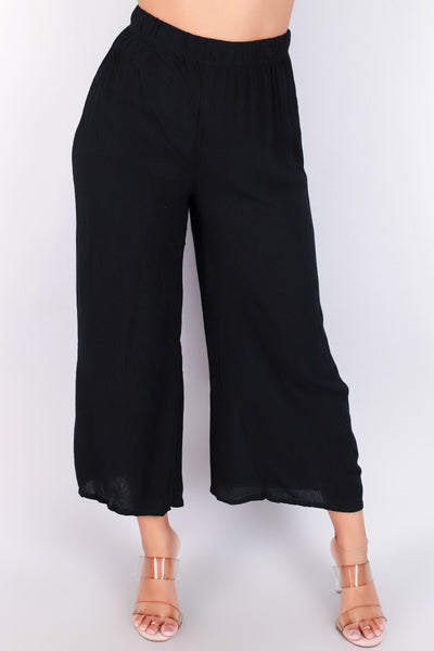 Jeans Warehouse Hawaii - SOLID WOVEN CAPRI'S - EXPLAIN IT PANTS | By LUZ