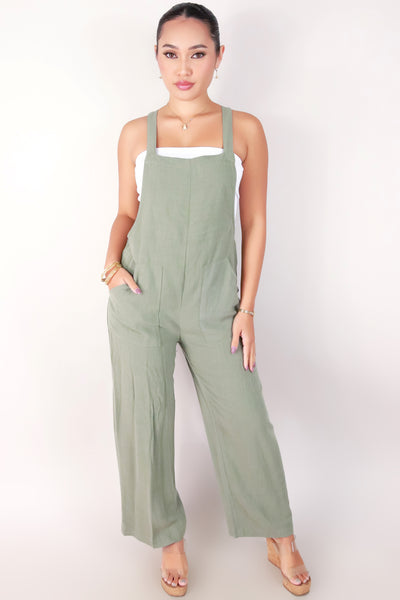 Jeans Warehouse Hawaii - SOLID JUMPERS - WIDE LEG LINEN OVERALLS | By OLIVE & CO