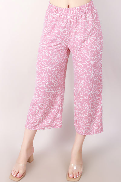 Jeans Warehouse Hawaii - PRINT KNIT CAPRI'S - BEAUTIFUL BLOOM PANTS | By PAPERMOON/ B_ENVIED