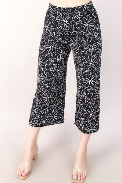 Jeans Warehouse Hawaii - PRINT KNIT CAPRI'S - BEAUTIFUL BLOOM PANTS | By PAPERMOON/ B_ENVIED