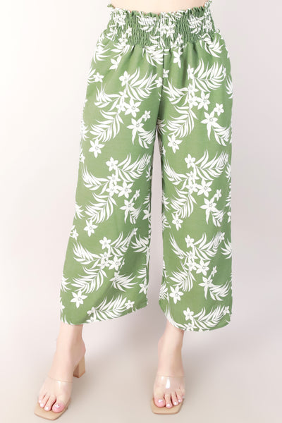 Jeans Warehouse Hawaii - PRINT WOVEN CAPRI'S - SWEET BLOOM PANTS | By PAPERMOON/ B_ENVIED