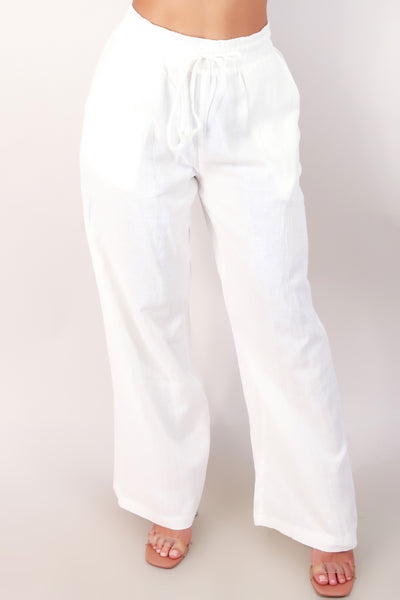 Jeans Warehouse Hawaii - SOLID WOVEN PANTS - NEVER TOO LATE PANTS | By AMBIANCE APPAREL