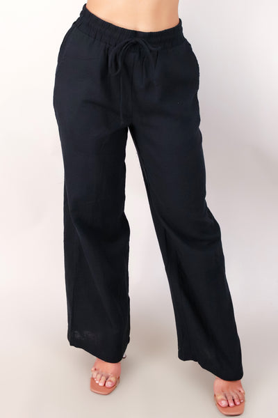 Jeans Warehouse Hawaii - SOLID WOVEN PANTS - NEVER TOO LATE PANTS | By AMBIANCE APPAREL