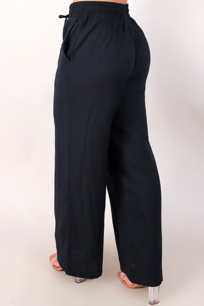 Jeans Warehouse Hawaii - SOLID WOVEN PANTS - NEVER TOO LATE PANTS | By AMBIANCE APPAREL