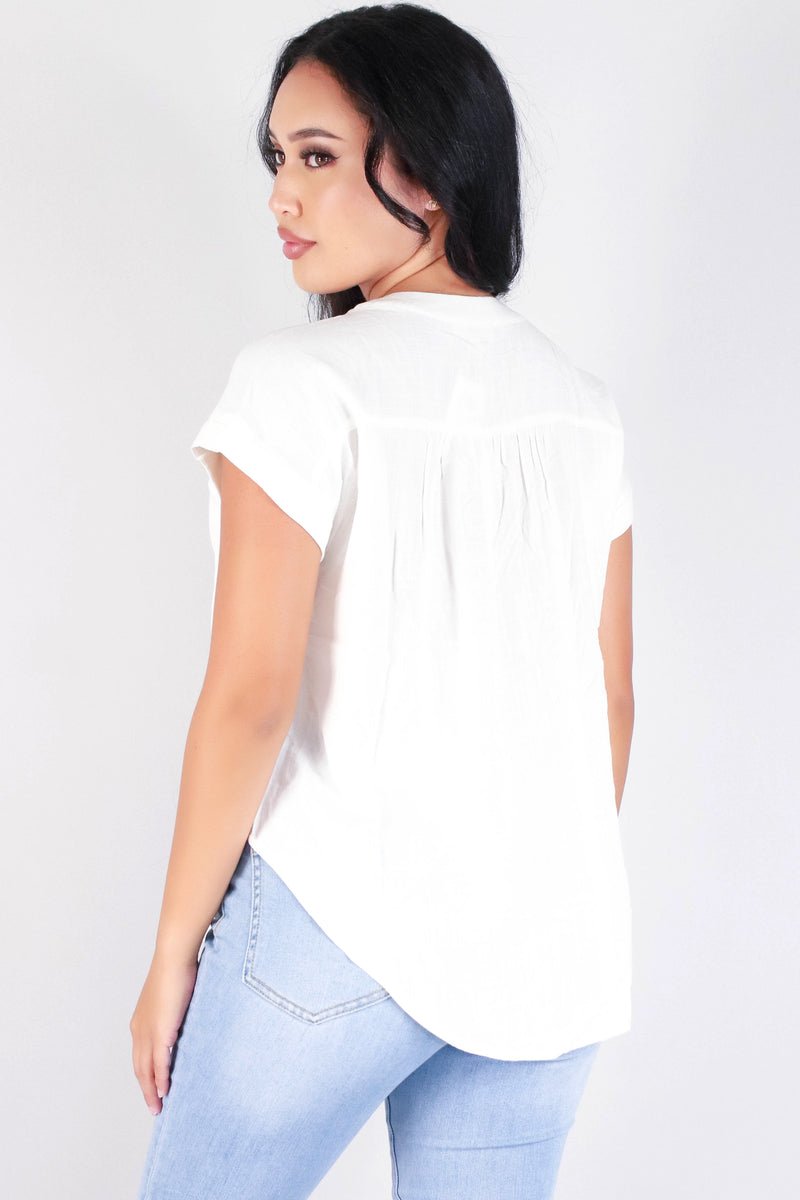 Jeans Warehouse Hawaii - S/S SOLID WOVEN CASUAL TOPS - SWEET ESCAPE TOP | By MINE FASHION