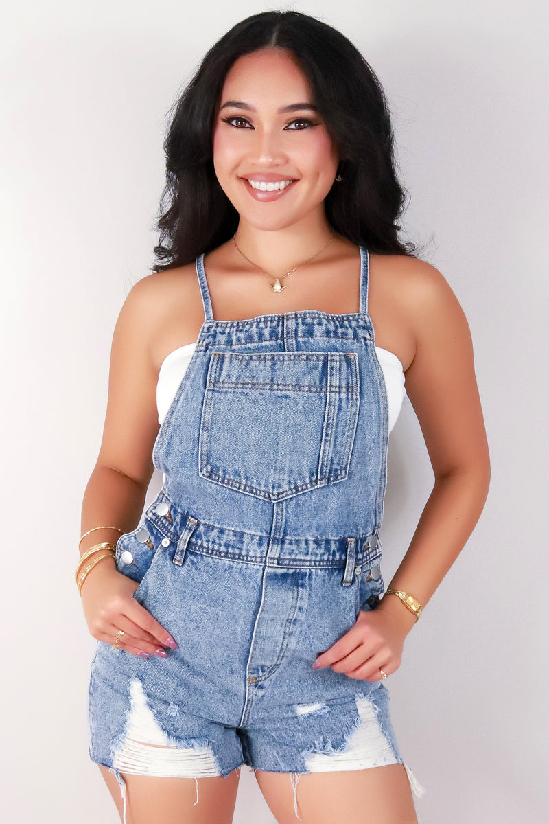 Jeans Warehouse Hawaii - SOLID CASUAL ROMPERS - DENIM CUTIE ROMPER | By ASB FASHION LLC