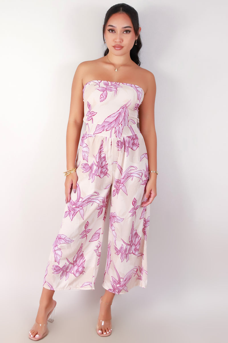 Jeans Warehouse Hawaii - PRINT CASUAL JUMPSUITS - TROPICAL HELICONIA JUMPSUIT | By LUZ